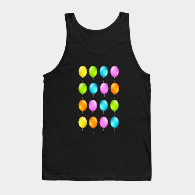 Colorful Balloons Cute Kids Birthday Celebration Tank Top by Marham19